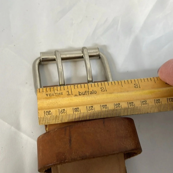 YORK Vintage Tan Leather Weightlifting Belt Gym Training Support Size M 32-36 - Picture 8 of 12